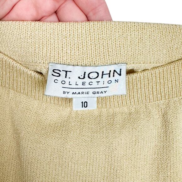 St. John Vintage Santana Knit Stretch Wool Blend Knee Length Pencil Skirt Sz 10 - Picture 3 of 9
